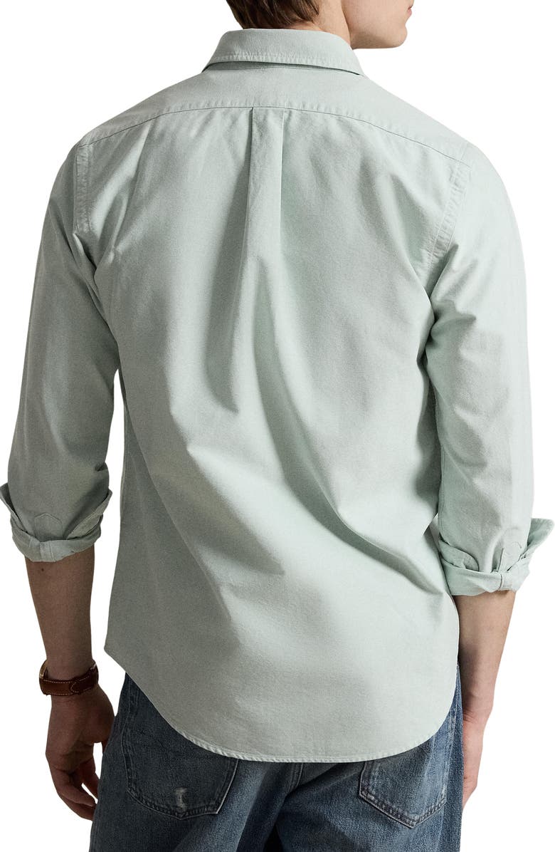 Polo Ralph Lauren The Iconic Solid Cotton Button-Down Oxford Shirt, Alternate, color, Faded Mint