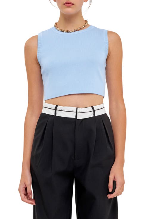 Rib Sleeveless Crop Top