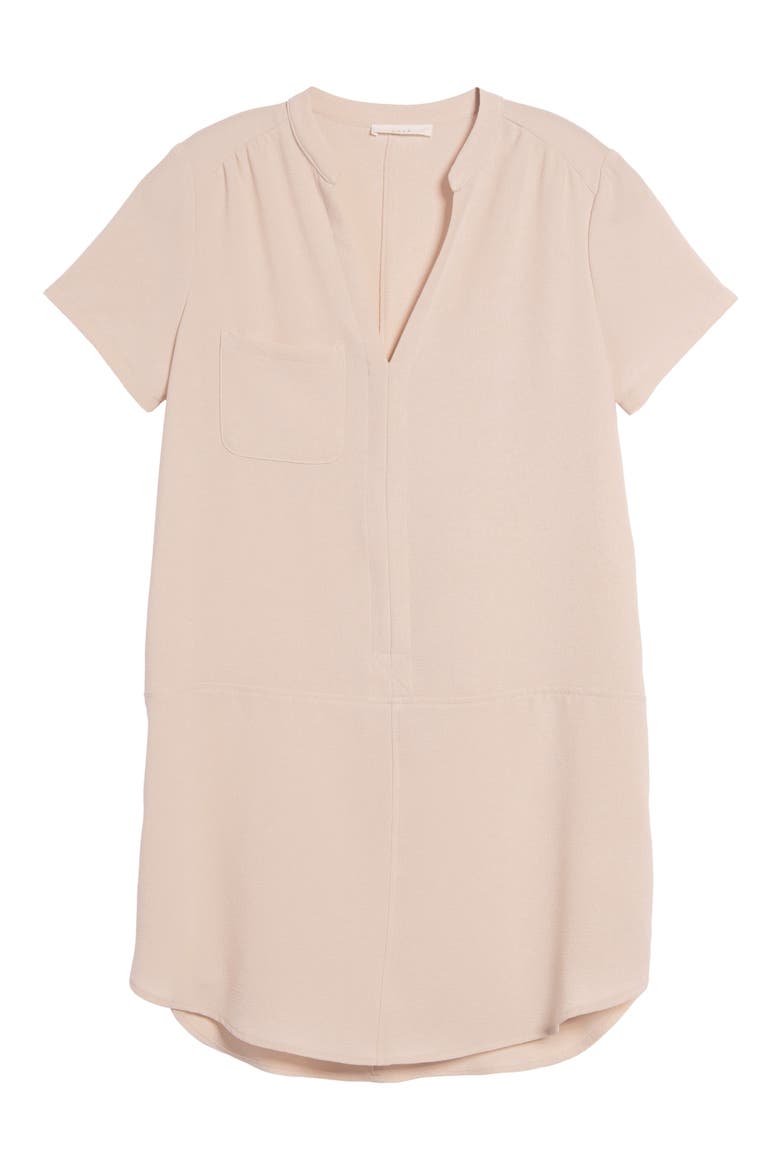 Hailey Crepe Dress, Alternate, color, BEIGE