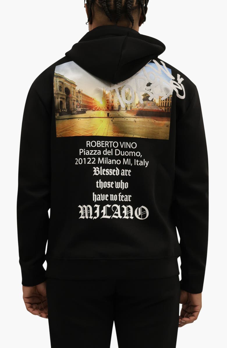 Roberto Vino Born to Ride Premium Blend Hoodie, Alternate, color, Black