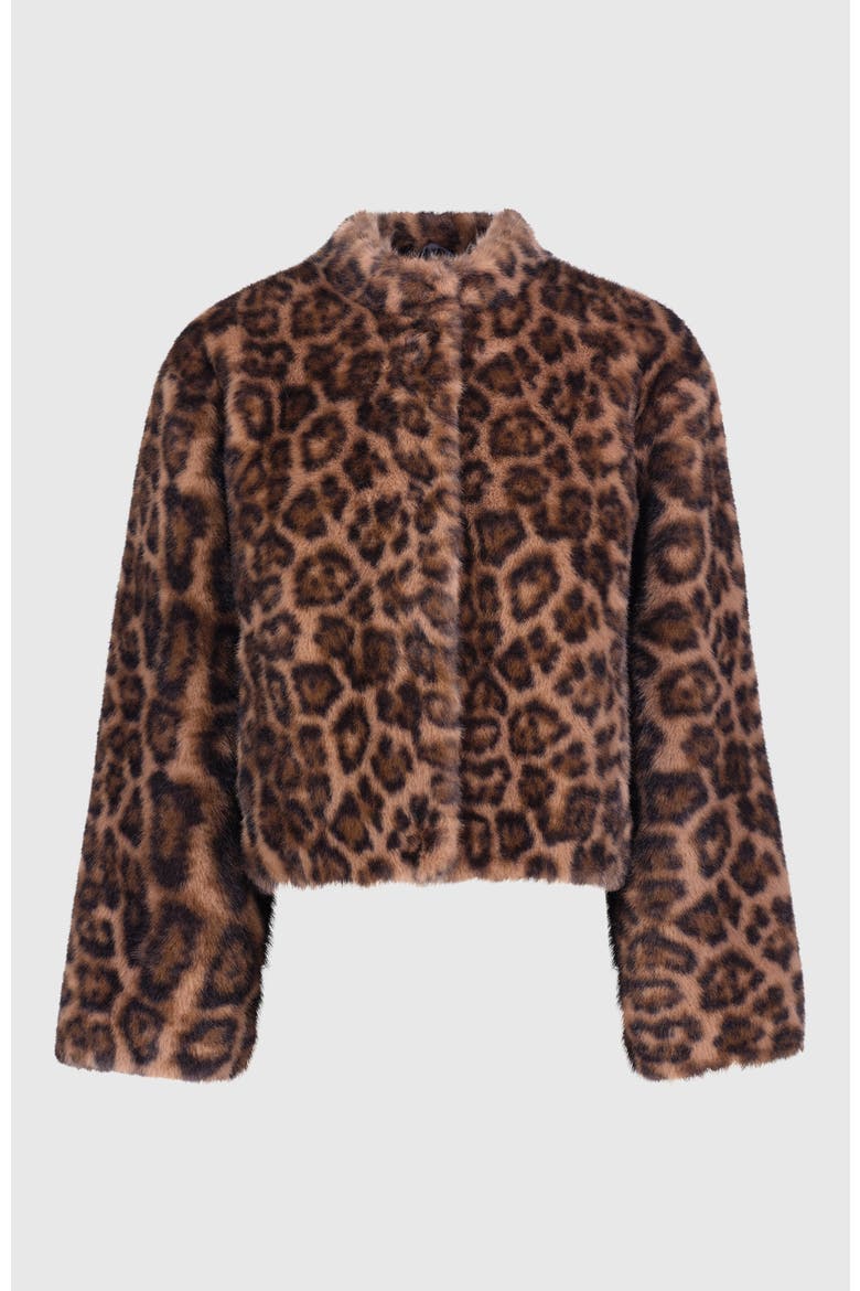 Fur-Free Mink (Faux Fur) Collarless Jacket, Alternate, color, LPRD PRINT