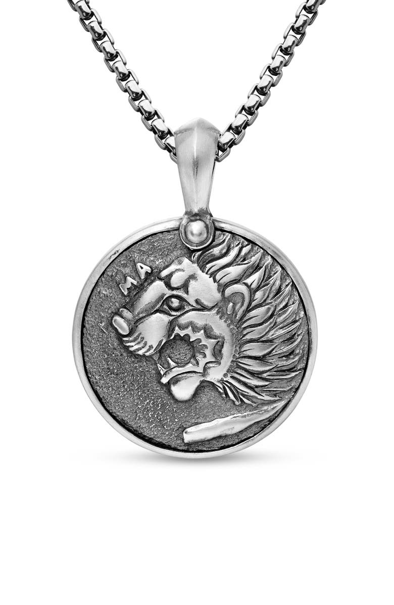 David Yurman Petrvs Lion Amulet, Main, color, Silver