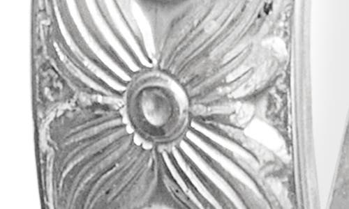 Nashelle Thick Flora Hoop Earrings In Silver