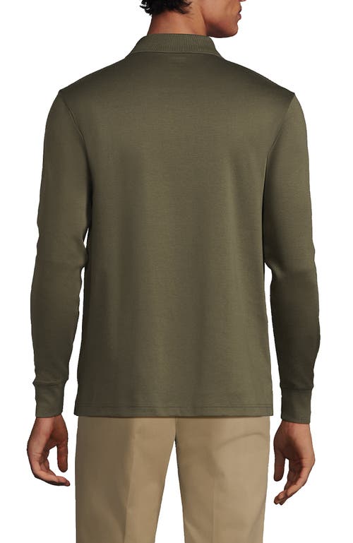 Lands' End Long Sleeve Cotton Supima Polo Shirt In Green