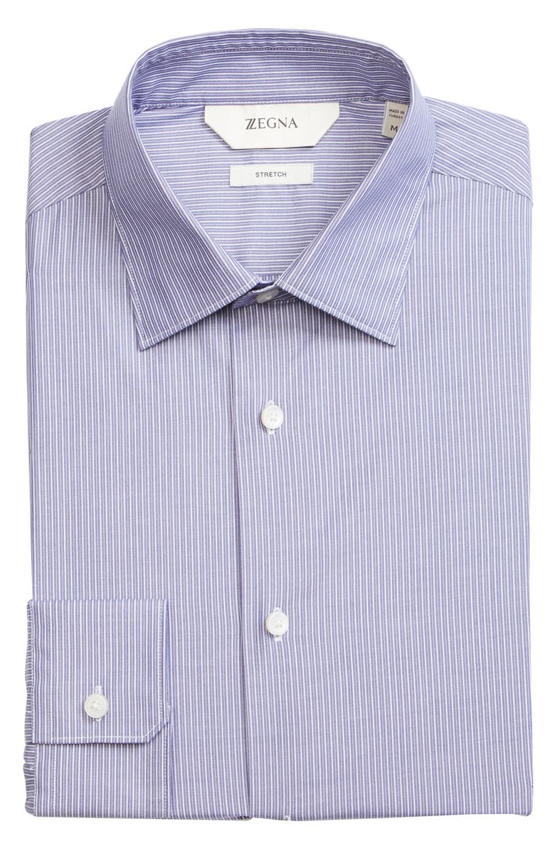 Z Zegna Extra Slim Fit Stripe Stretch Button-Up Shirt, Alternate, color,