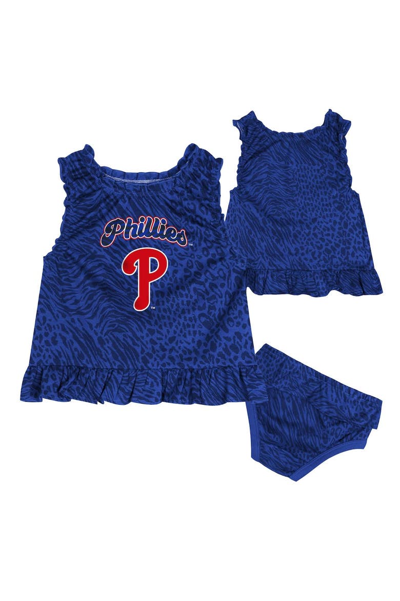 Infant  Blue Philadelphia Phillies Playground Dress & Bloomers Set, Main, color, Blue
