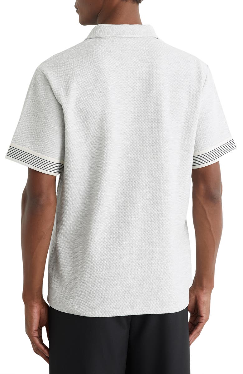 Reiss Bruno Quarter Zip Polo, Alternate, color, Grey Melange
