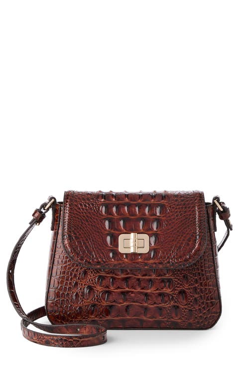 Gianna Croc Embossed Leather Crossbody Bag