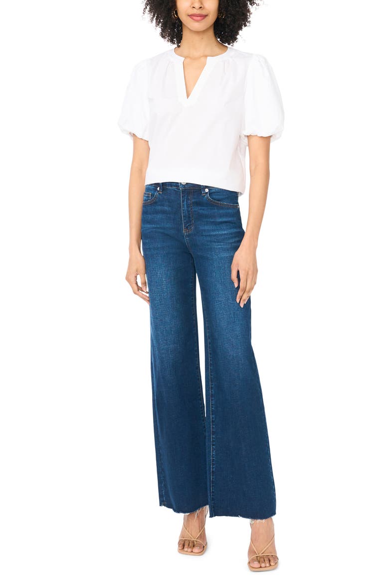 Organdy Puff Sleeve Top, Alternate, color, ULTRA WHITE