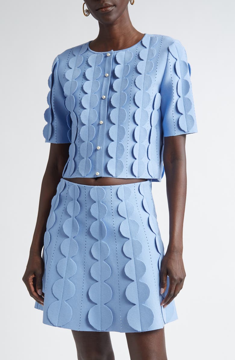 Oscar de la Renta 3D Circle Crop Cardigan, Main, color, 