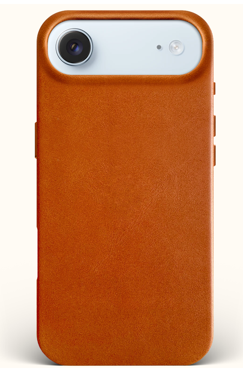Bluebonnet The Minimalist iPhone 17 Air Leather MagSafe Case, Main, color, Saddle Tan