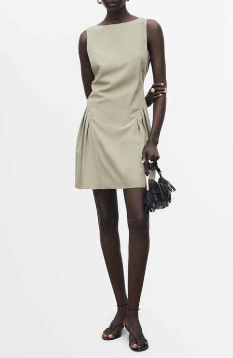 MANGO Pleated Sleeveless Minidress