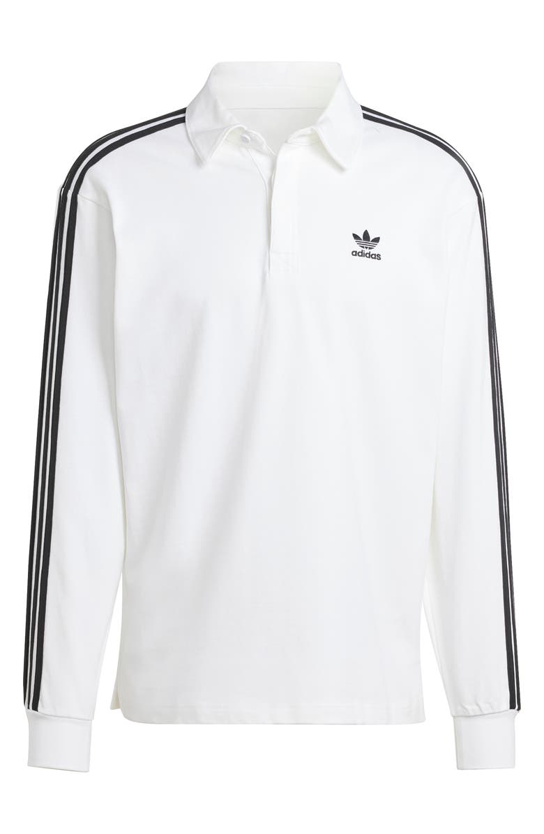 adidas 3-Stripes Long Sleeve Rugby Polo, Alternate, color,
