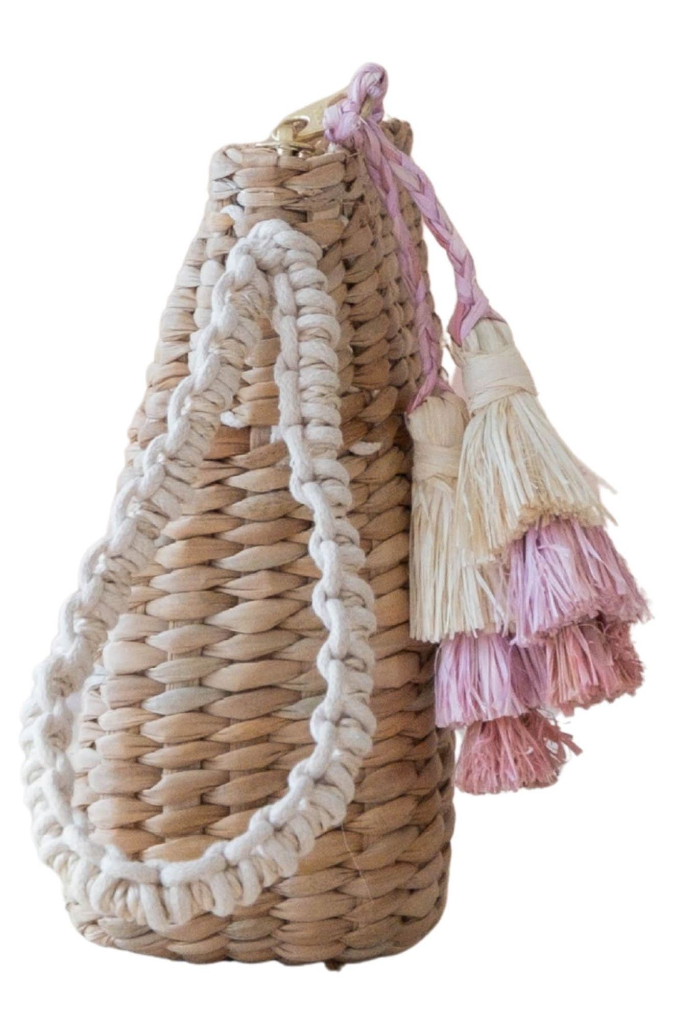 LIKHA Hummingbird Embroidered Straw Pouch, Alternate, color, 