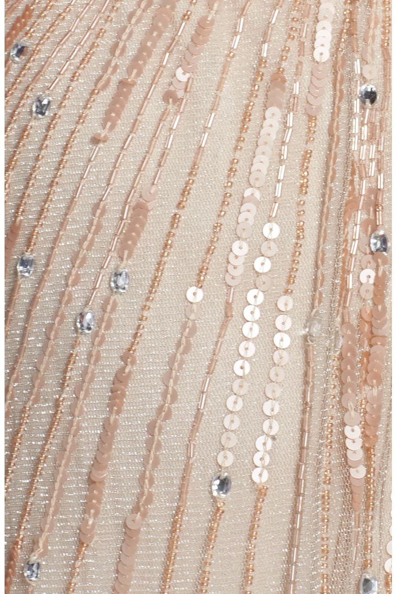 Beaded Blouson Gown, Alternate, color, BLUSH
