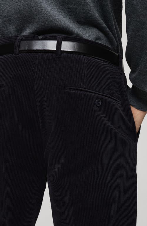 Mango Regular Fit Cotton Corduroy Chinos In Blue