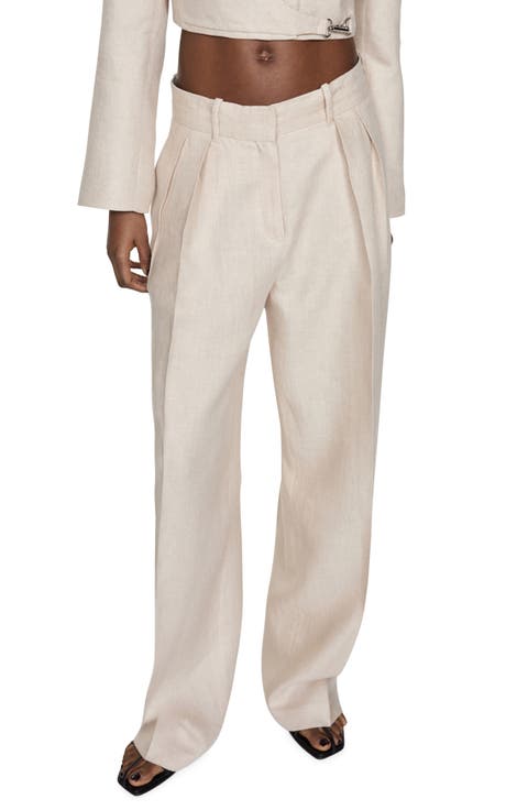 Straight Leg Linen Pants