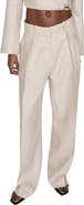 MANGO Straight Leg Linen Pants