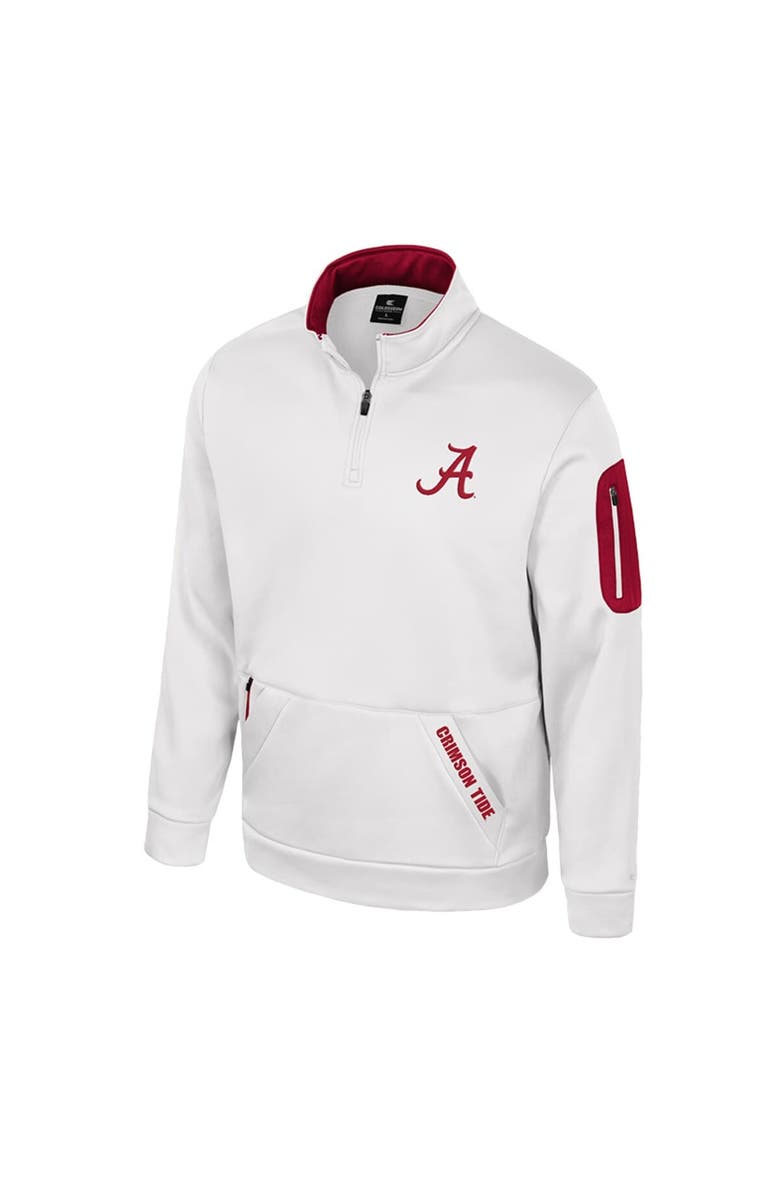 COLOSSEUM Men's Colosseum White Alabama Crimson Tide Mainframe Quarter-Zip Fleece Jacket, Alternate, color, White