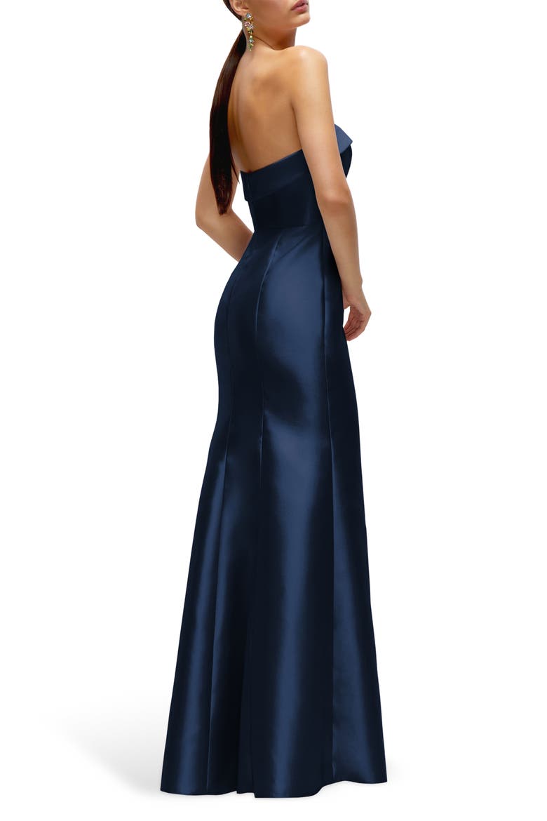 Strapless Satin Trumpet Gown, Alternate, color, MIDNIGHT