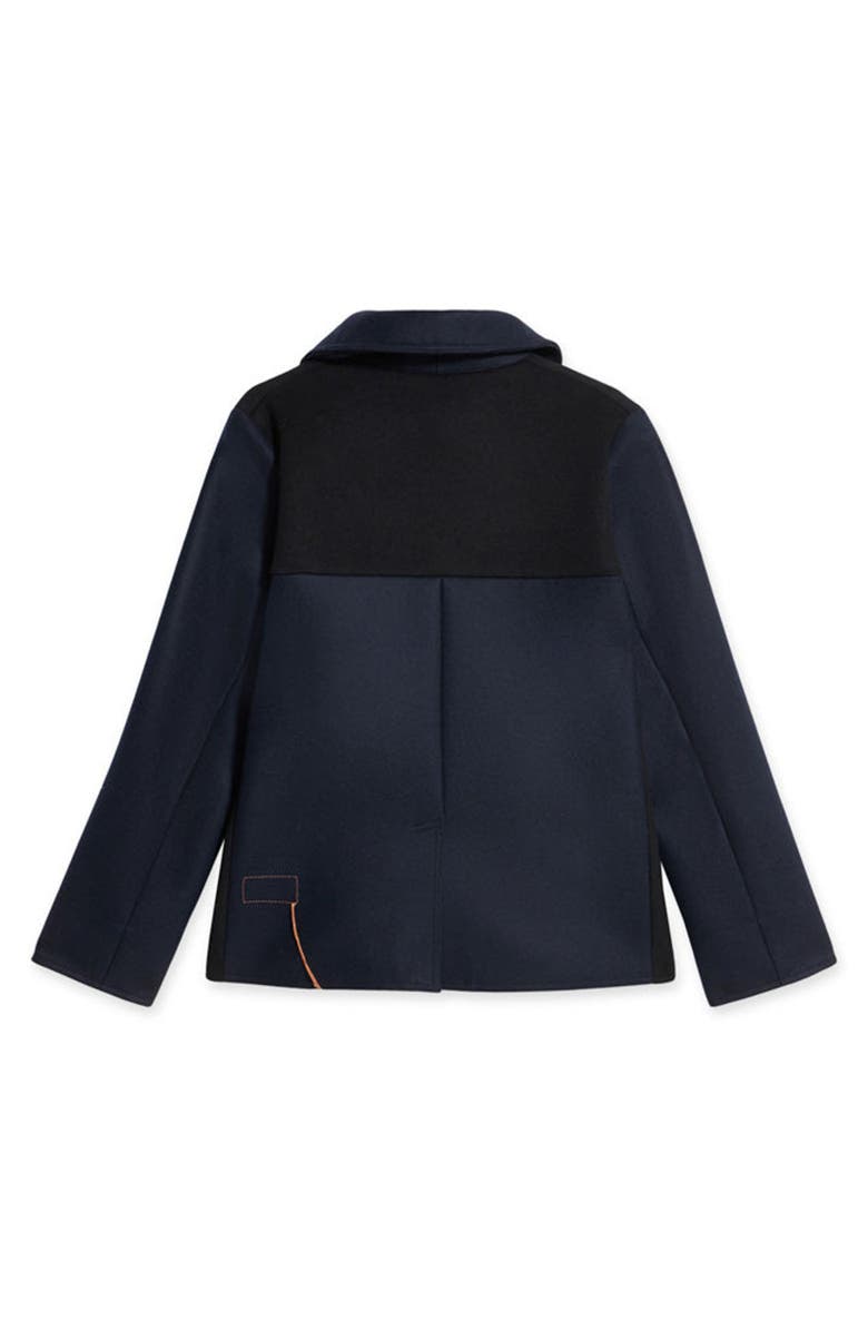 Fortela Patchwork Wool Caban Jacket, Alternate, color, Navy Blue