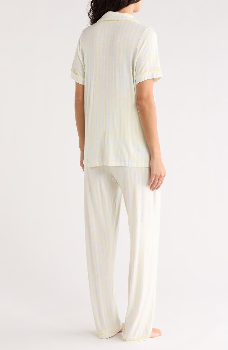 French Connection Notch Collar Pajamas, Alternate, color, Saltwater/Lemon