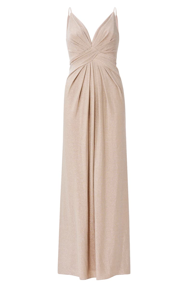 Adrianna Papell Sleeveless Metallic Jersey Gown, Alternate, color,