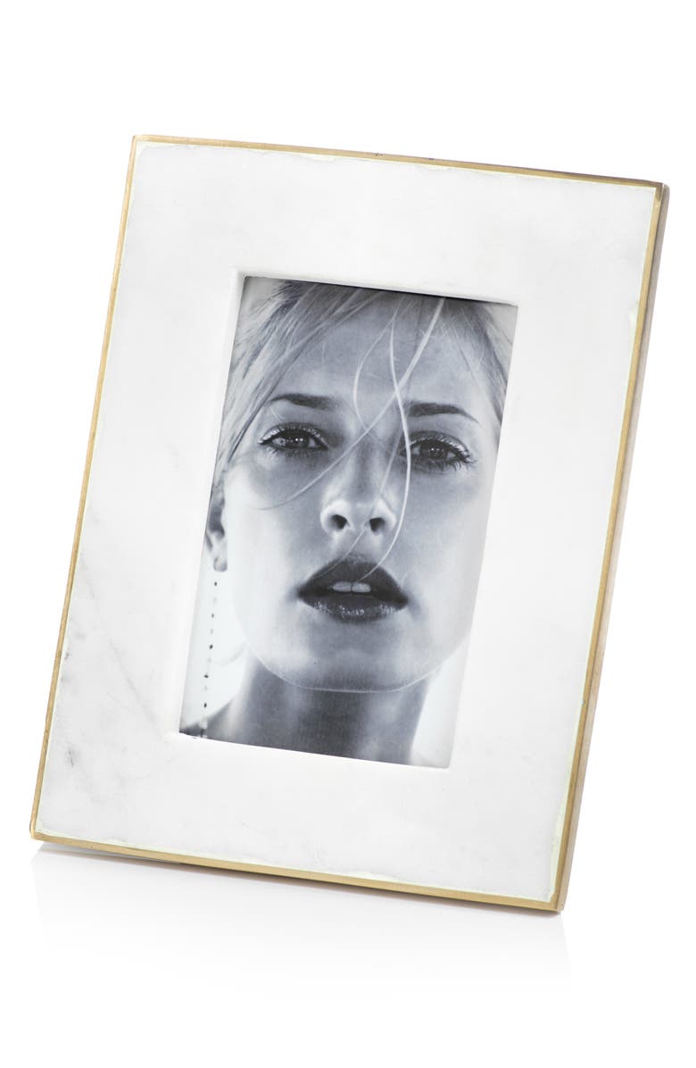Zodax Mannara Marble Photo Frame, Main, color, White/ Gold