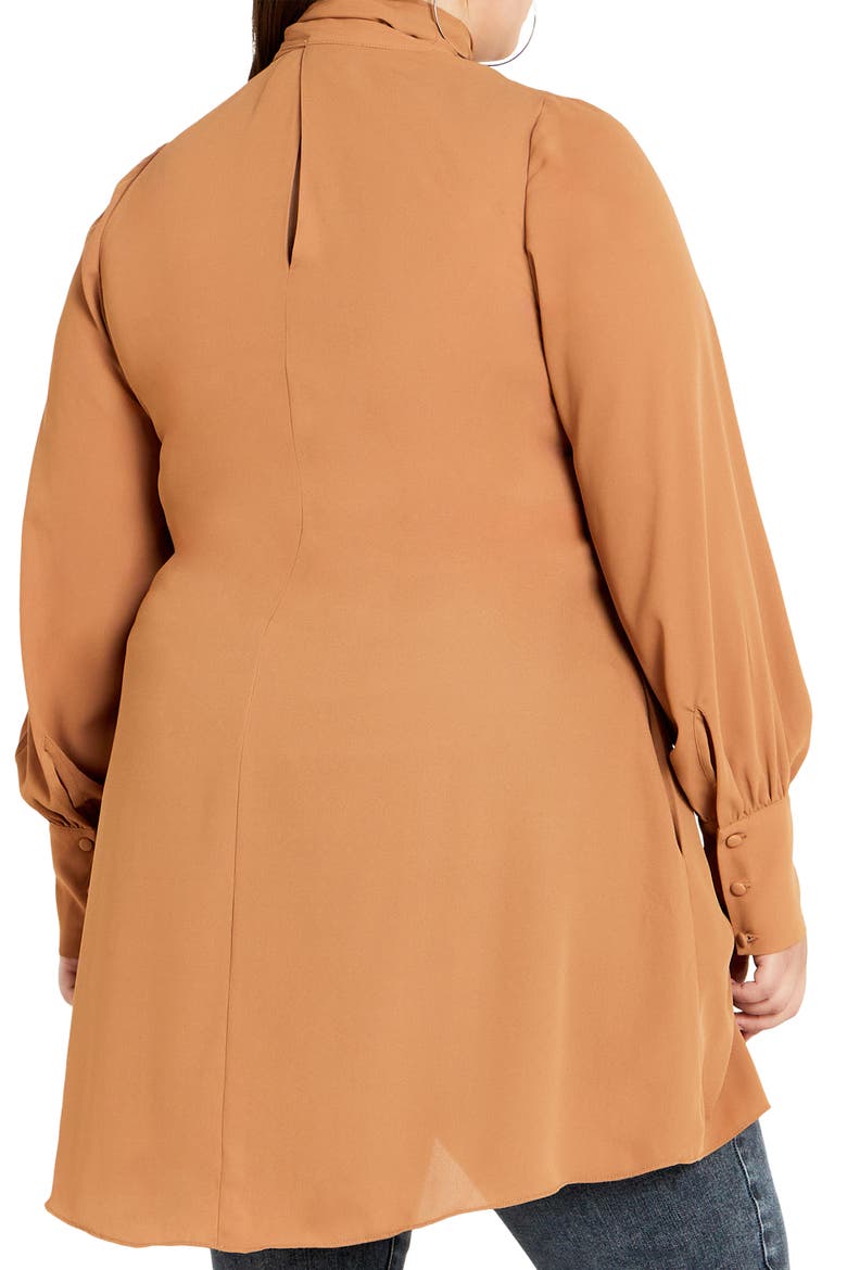 Bow Tunic Top, Alternate, color, TOFFEE