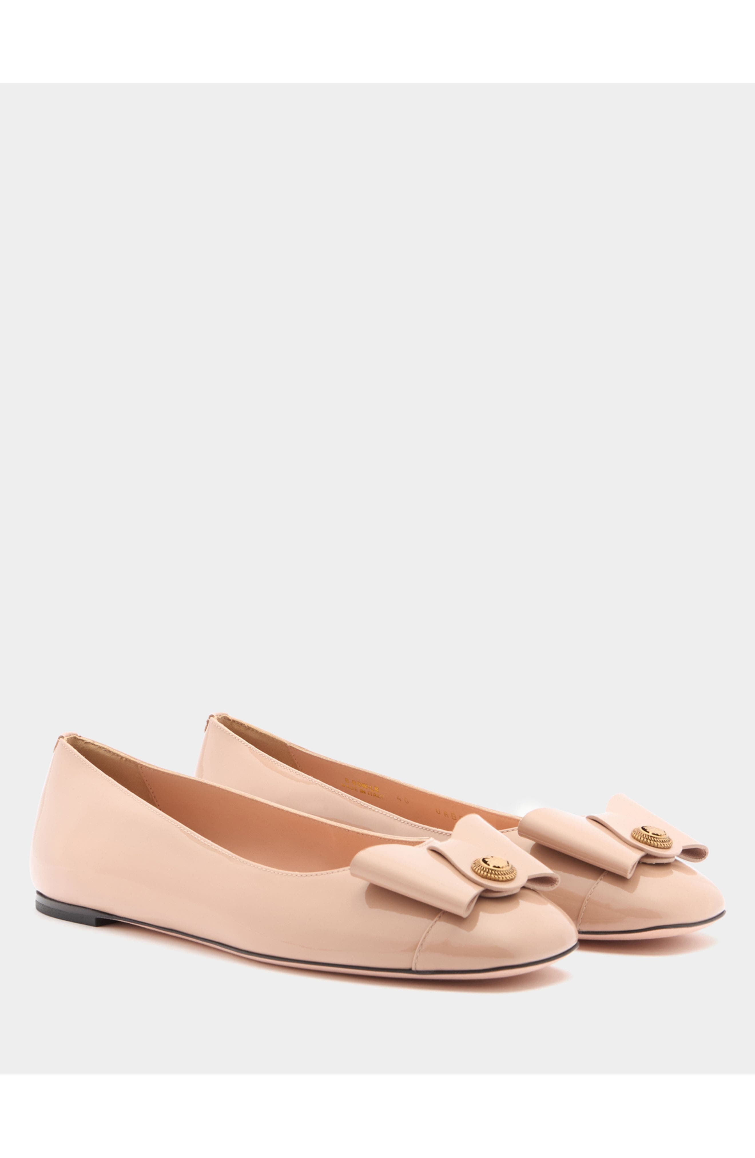 Bally B-Bow Flat in Calf Leather, Alternate, color, Natural