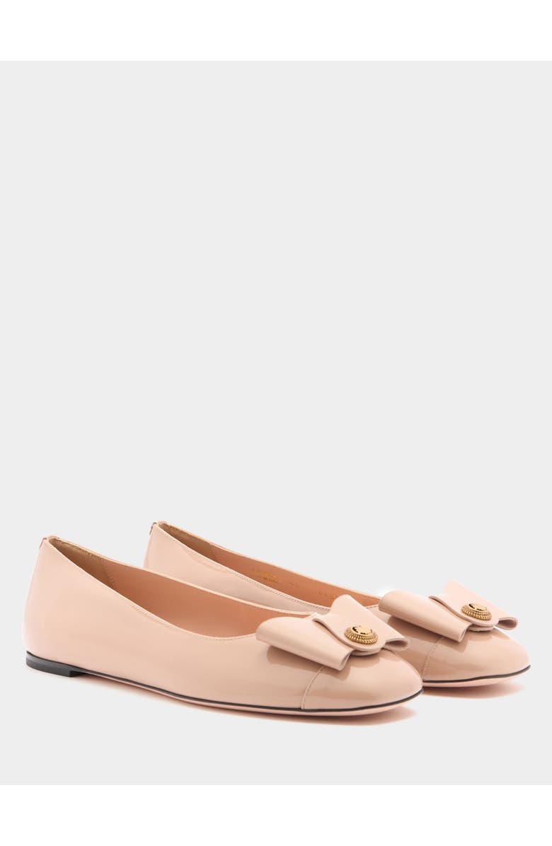 Bally B-Bow Flat in Calf Leather, Alternate, color, Natural