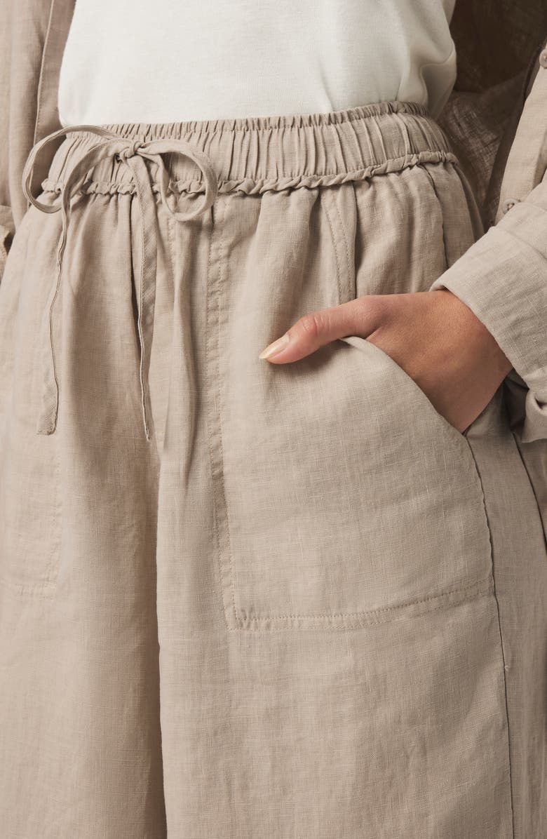 Splendid Stella Linen Drawstring Pants, Alternate, color, Fawn