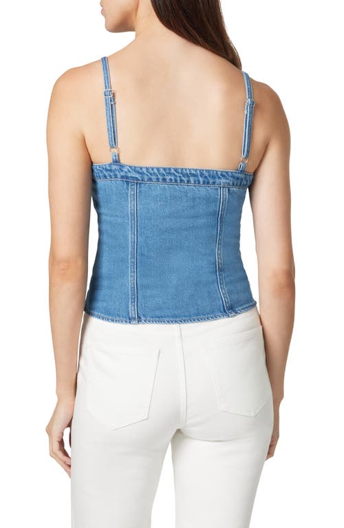 Habitual Denim Bustier Crop Top In Surf