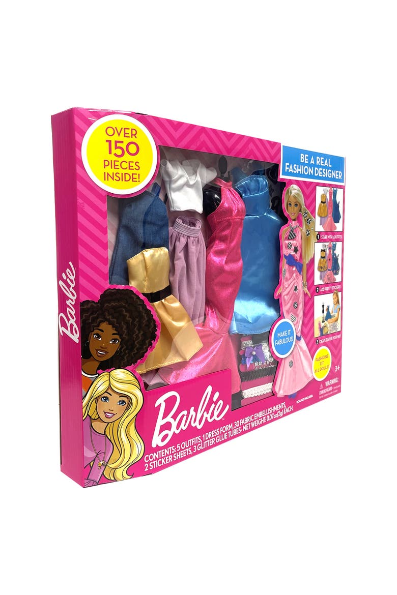 Be A Real Fashion Designer Design Your Own Barbie Doll Outfits, 5 Outfit Set, Kids Ages 3+, Alternate, color, Multicolored