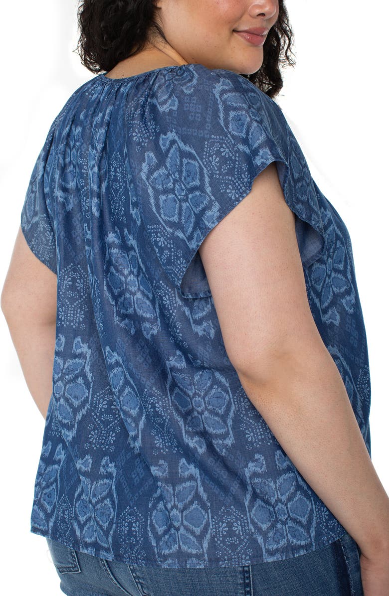 Liverpool Los Angeles Print Flutter Sleeve Top, Alternate, color, 