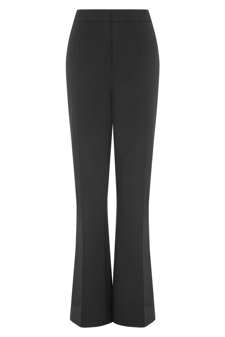 Edie Flare Leg Stretch Ponte Pants, Alternate, color, BLACK
