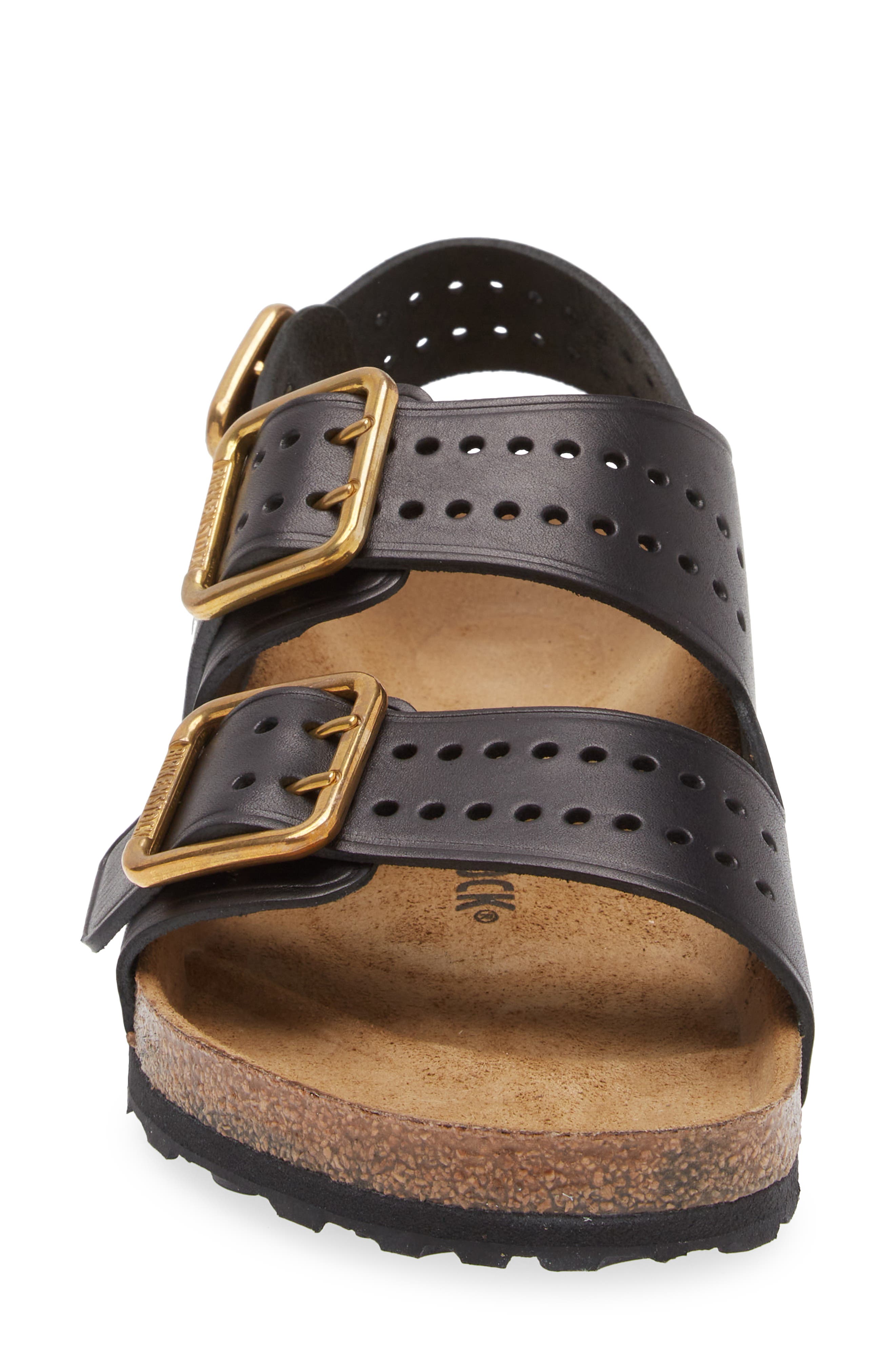Birkenstock Milano Bold Buckle Sandal, Alternate, color, Black