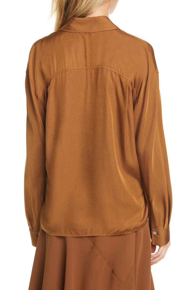 Vince Easy Utility Silk Blend Button-Up Shirt, Alternate, color,