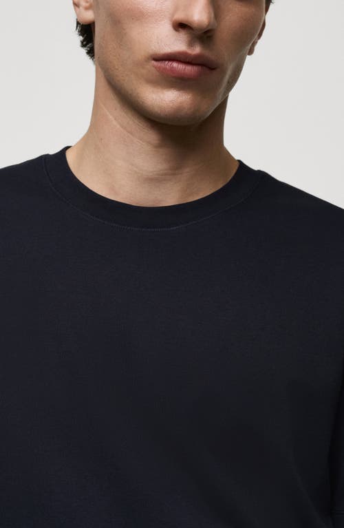 Mango Regular Fit Medium Weight Cotton T-shirt In Blue