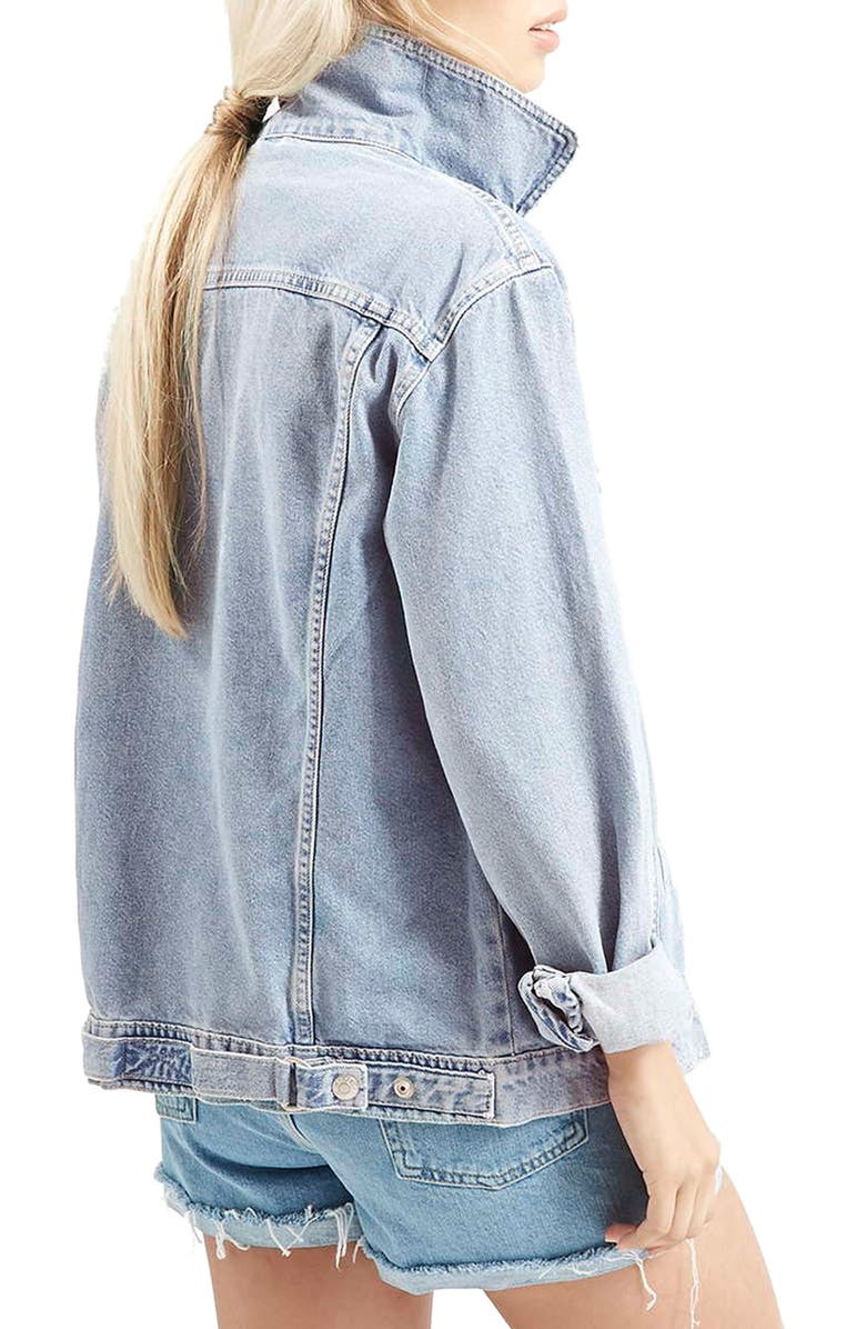 Topshop Western Denim Jacket, Alternate, color, 