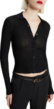 Bardot Ayda Long Sleeve Rib Top