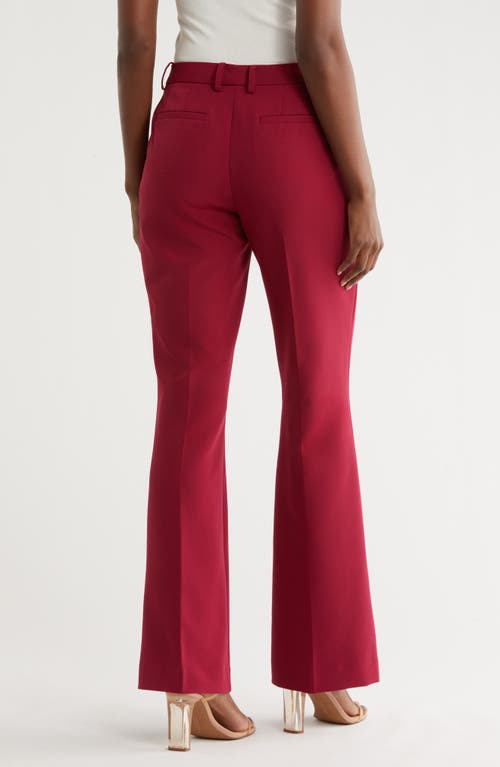 Dkny Pintuck Flare Leg Pants In Burgundy