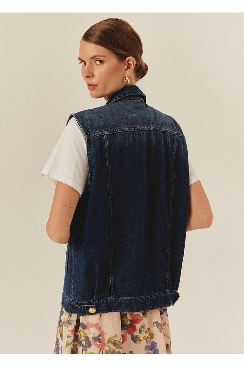 Serena Denim Vest, Alternate, color, INDIGO
