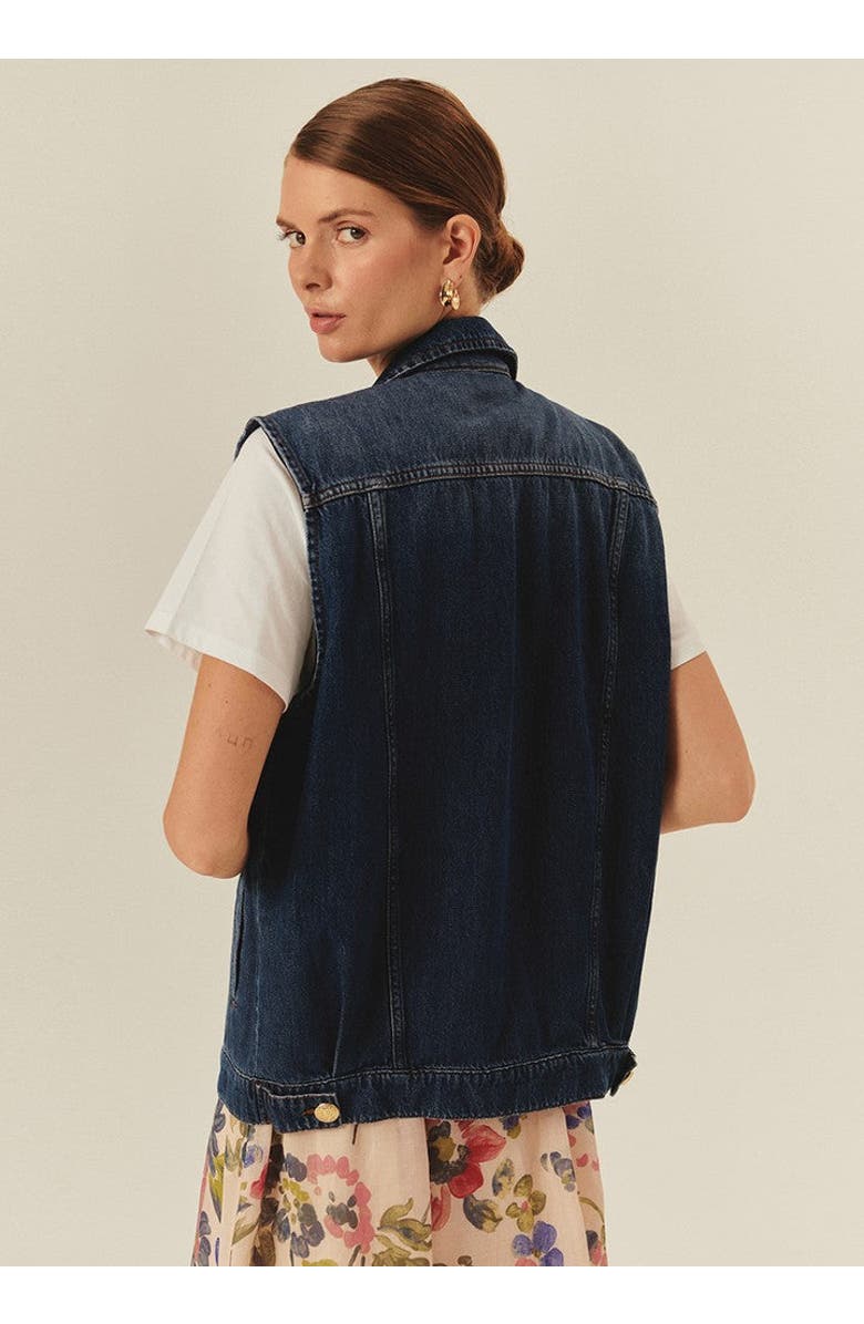 Exquise Serena Denim Vest, Alternate, color, Indigo