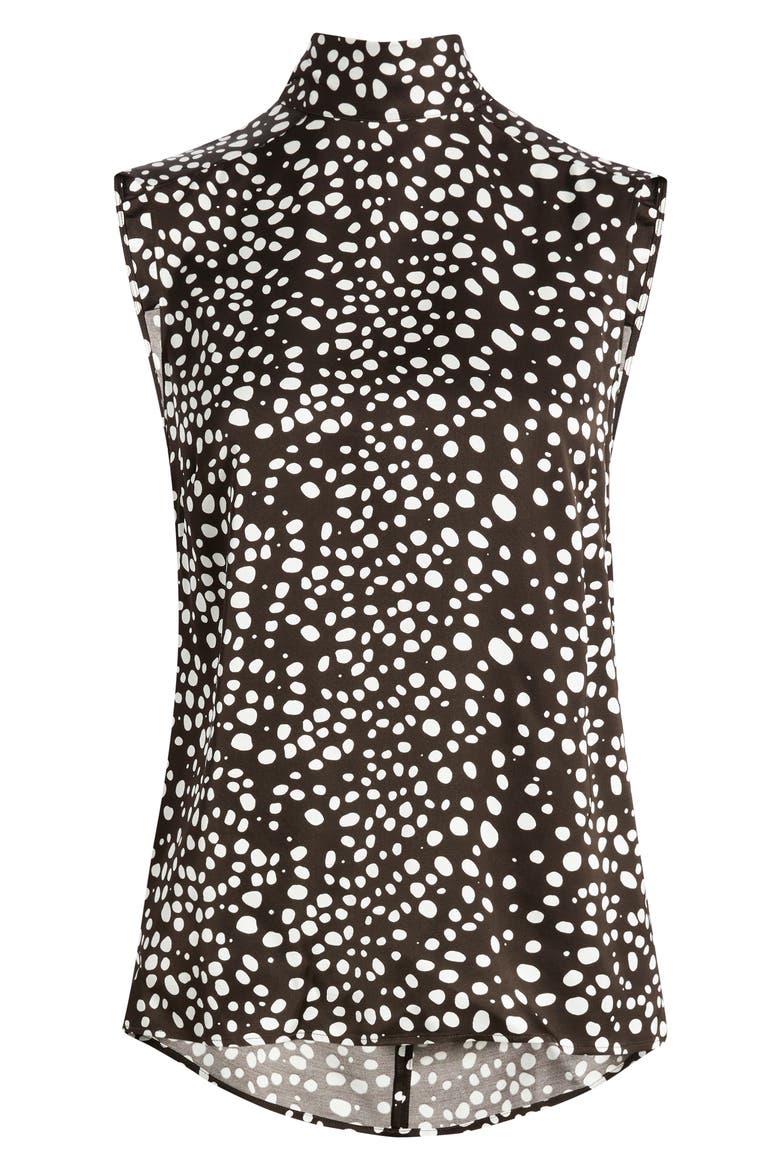 Dot Sleeveless Blouse, Alternate, color, MOLE DOT
