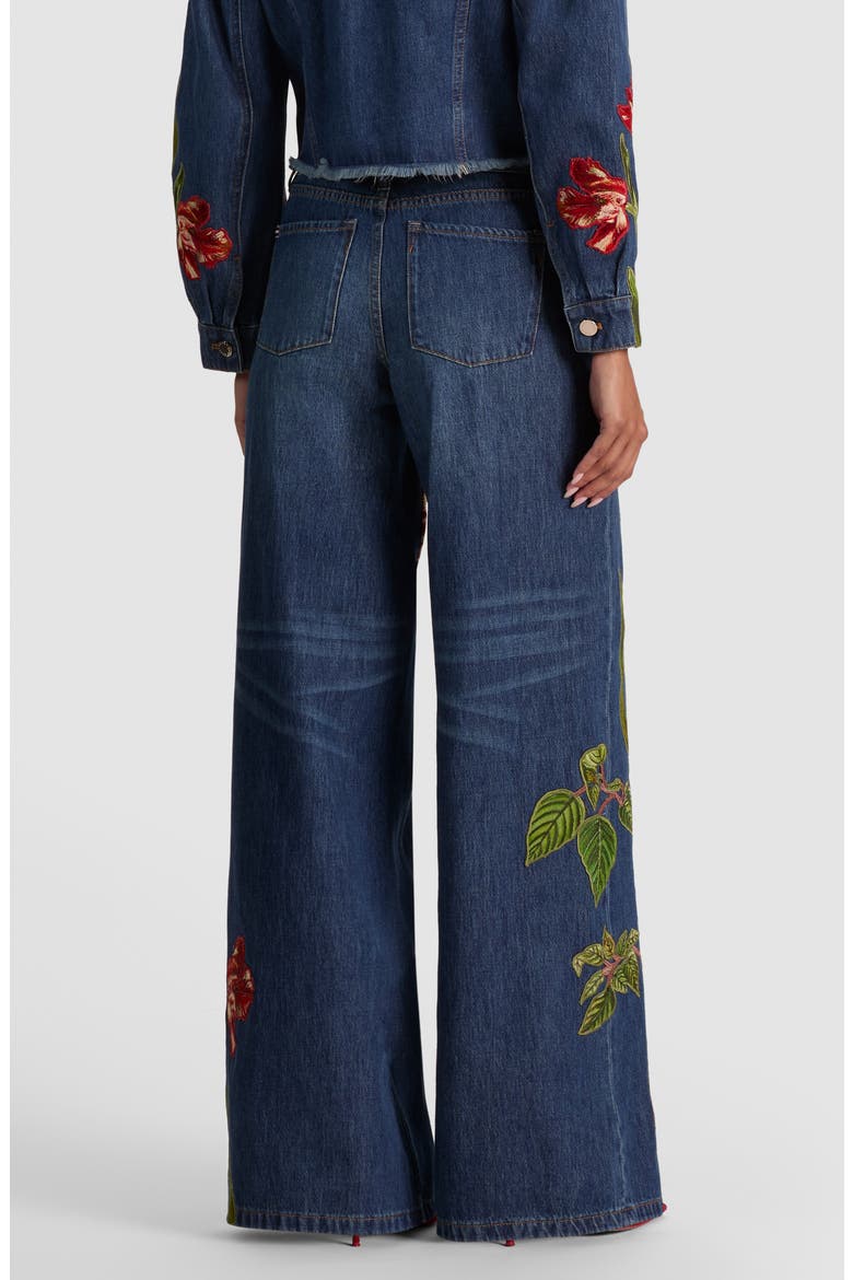 Amazing Low Rise Baggy Wide Leg Embroidered Jeans, Alternate, color, FREYJA BLUE/ SOFT TULIP