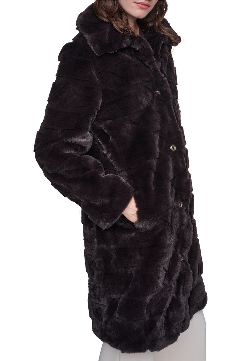 Faux Fur Coat, Alternate, color, CHOCOLATE