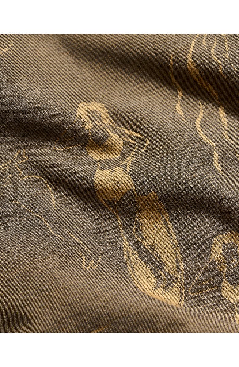 Billy Reid Surf Ladies Mélange Short Sleeve Button-Up Shirt, Alternate, color, Asphalt