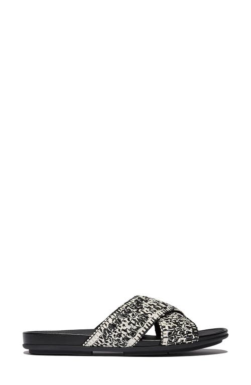 Fitflop Gracie Woven Slide Sandal In Black/ivory Mix