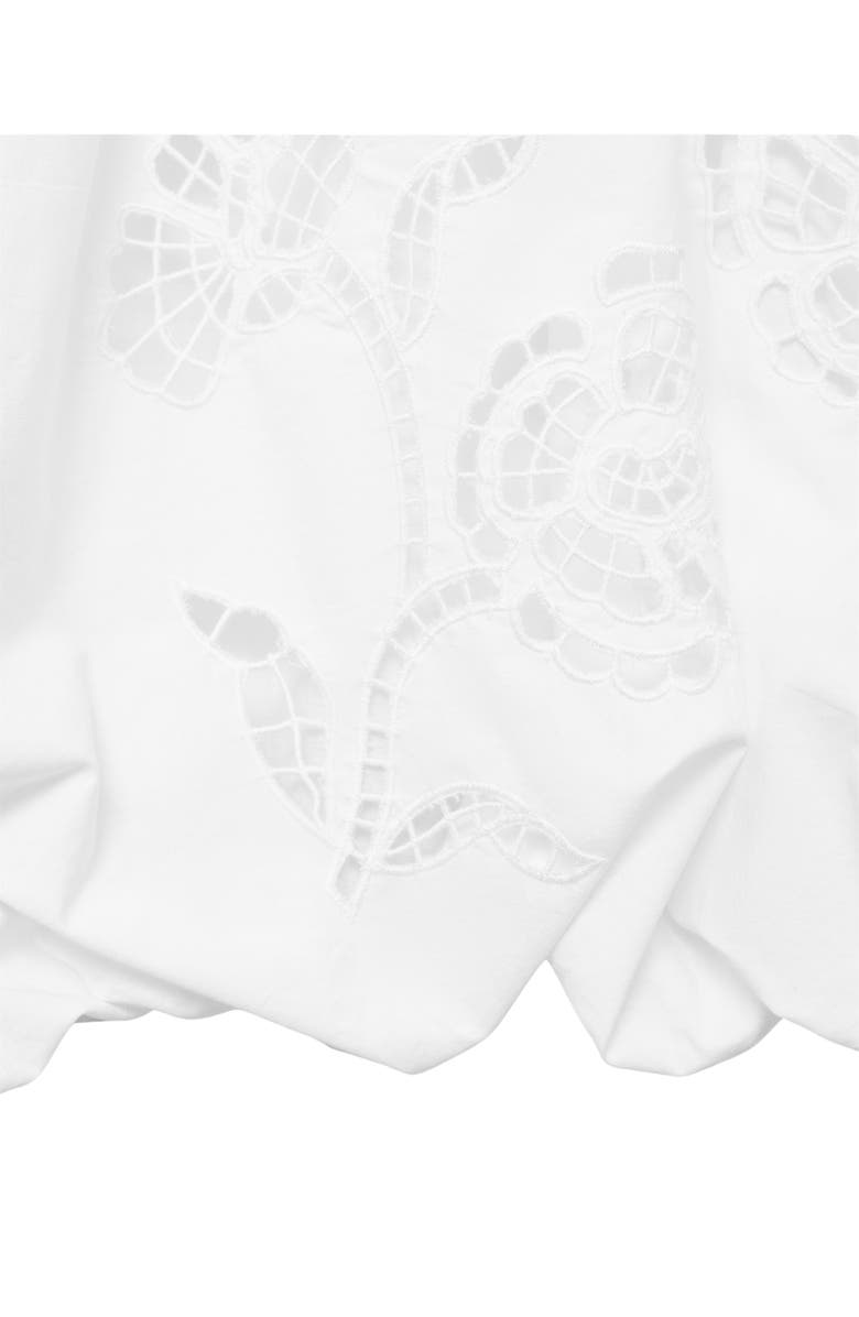 MANGO Embroidered Bubble Hem Skirt, Alternate, color, White